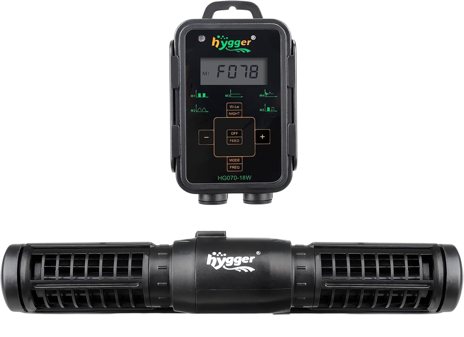 Hygger cross flow wave maker 18W LED controller freshwater marine reef